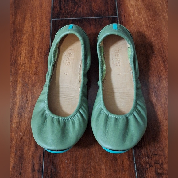 Tieks by Gavrieli Women's Olive Green Leather Slip On Fold-Up Ballet Flats Sz 7 - Picture 3 of 7